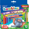 Bambino Kredki trójkątne w oprawie drewnianej z temperówką 12 sztuk - 2