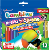 Bambino Kredki trójkątne w oprawie drewnianej z temperówką 12 sztuk - 3