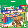 Bambino Kredki trójkątne w oprawie drewnianej z temperówką 12 sztuk - 4